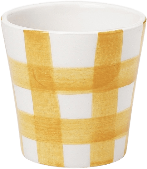 Iris Check Kopp - 8x8 Cm, från Pick A Poppy, i färgen yellow.