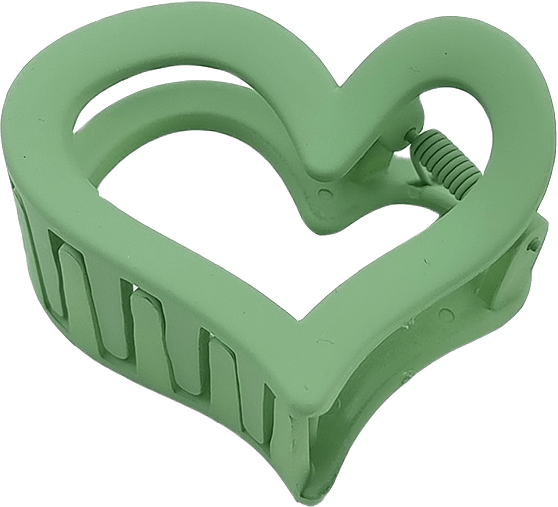Hjärtformad Matt Hårklämma, från Complement, i färgen green.