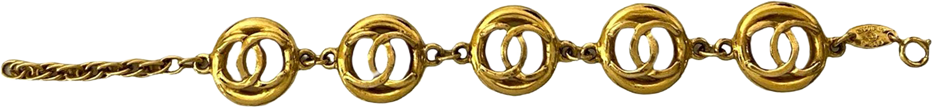 Chanel Cc Gold Plated Link Bracelet, från Luxclusif, i färgen gold.