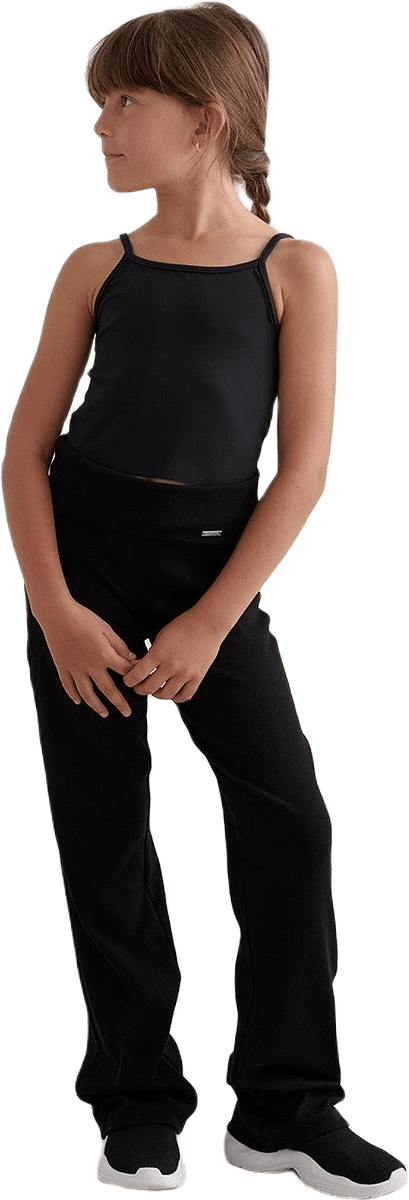 Black Young Ease Ribbed Pants, från aim'n, i färgen black.