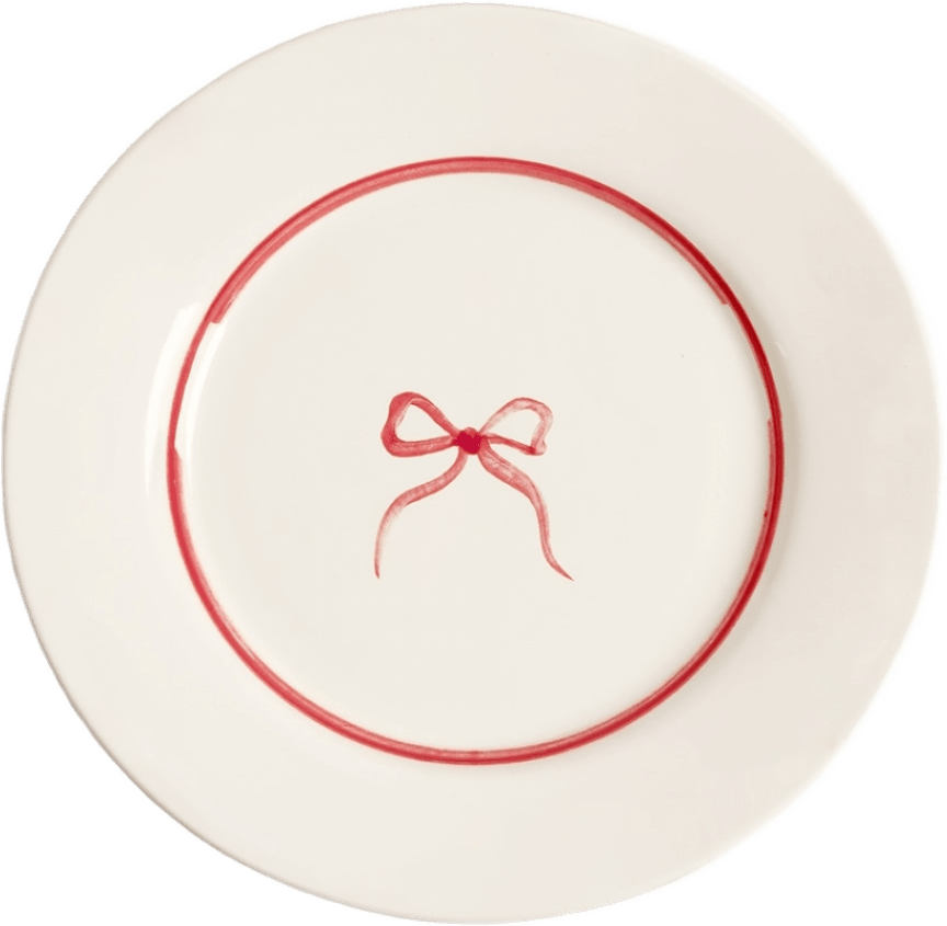 Bow Assiett - 22 Cm, från Pick A Poppy, i färgen dark pink.