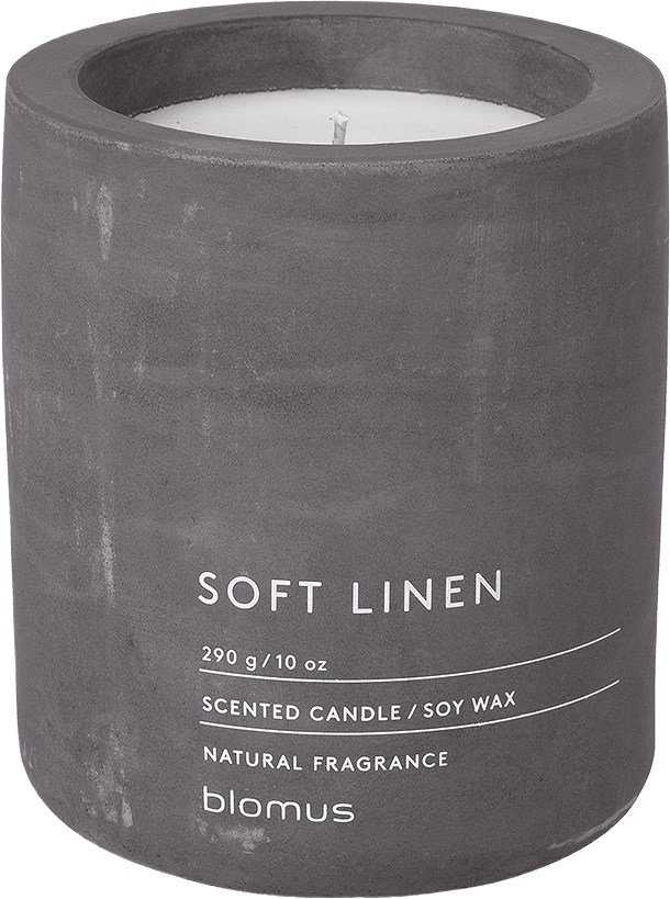 FRAGA Doftljus, Large, Soft Linen, från Blomus, i färgen magnet.