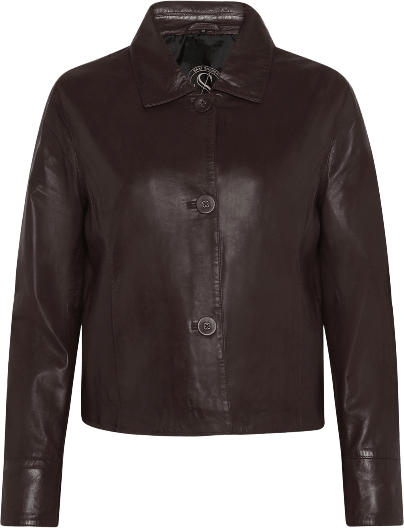 Thea Jacket, från Saki, i färgen chocolate brown.