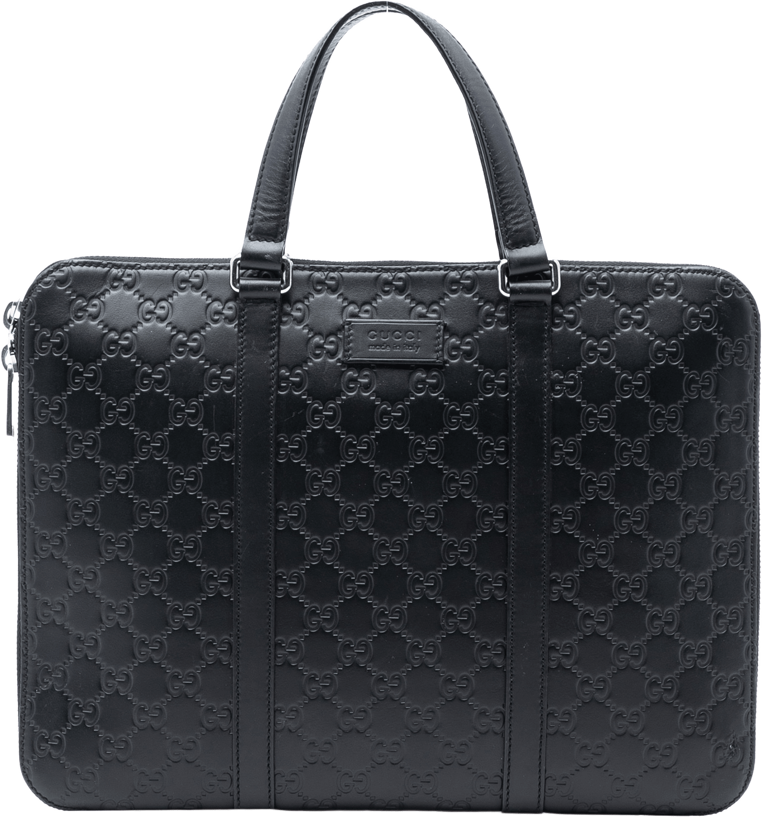 Gucci Guccissima Business Bag, från Luxclusif, i färgen black.