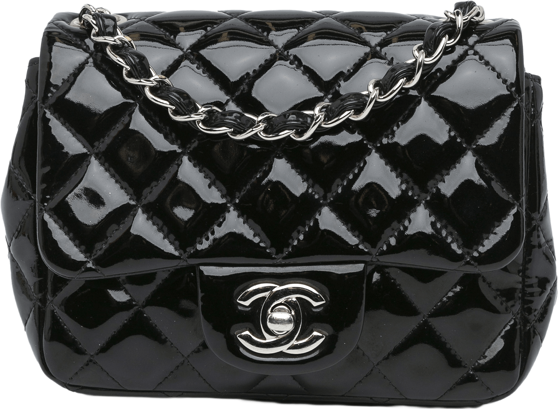 Chanel Mini Square Classic Patent Single Flap