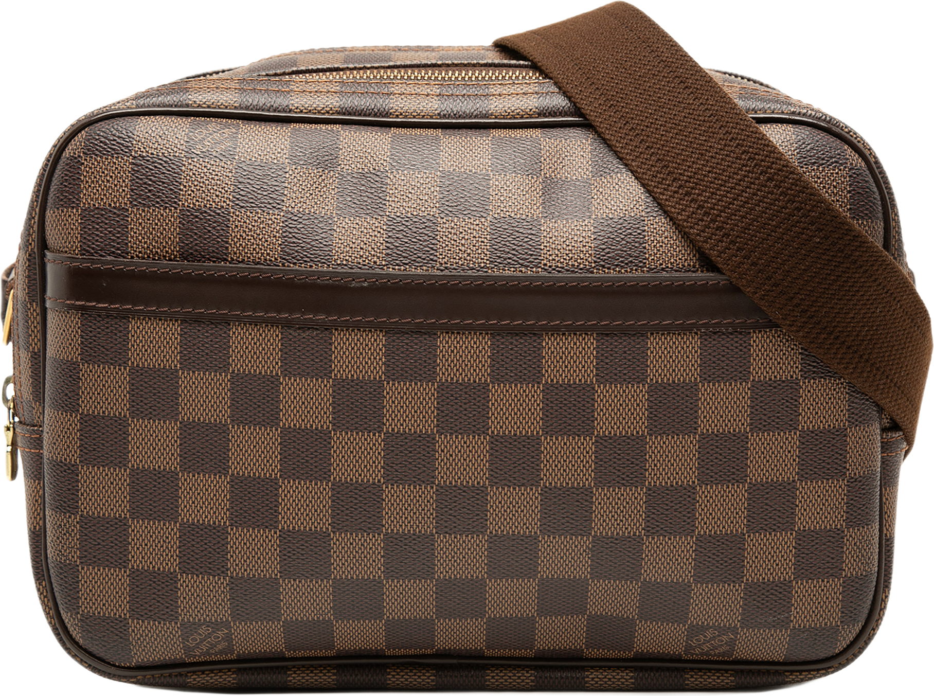Louis Vuitton Damier Ebene Reporter Pm, från Luxclusif, i färgen brun.