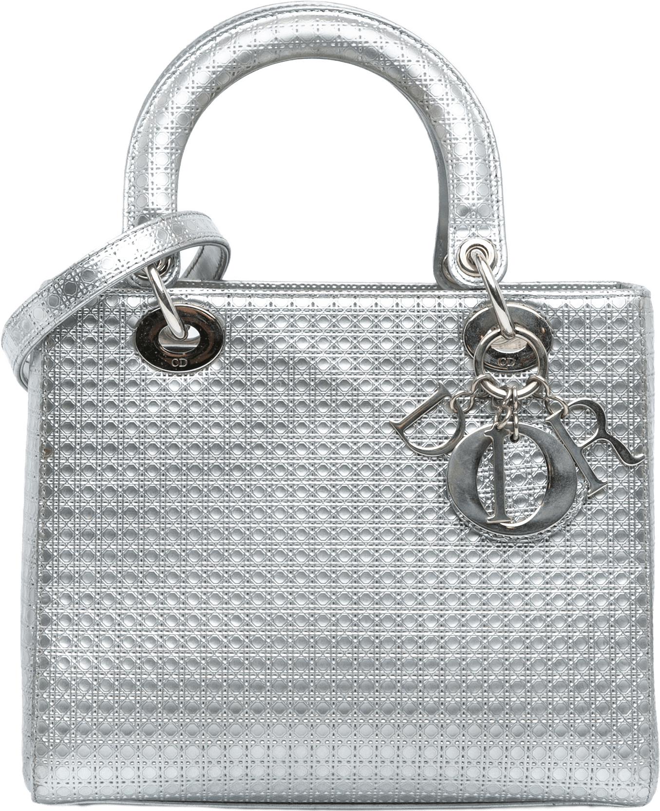 Dior Medium Metallic Patent Microcannage Lady Dior