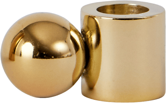 Palloa Candleholder - Low, från OYOY Living, i färgen brass.