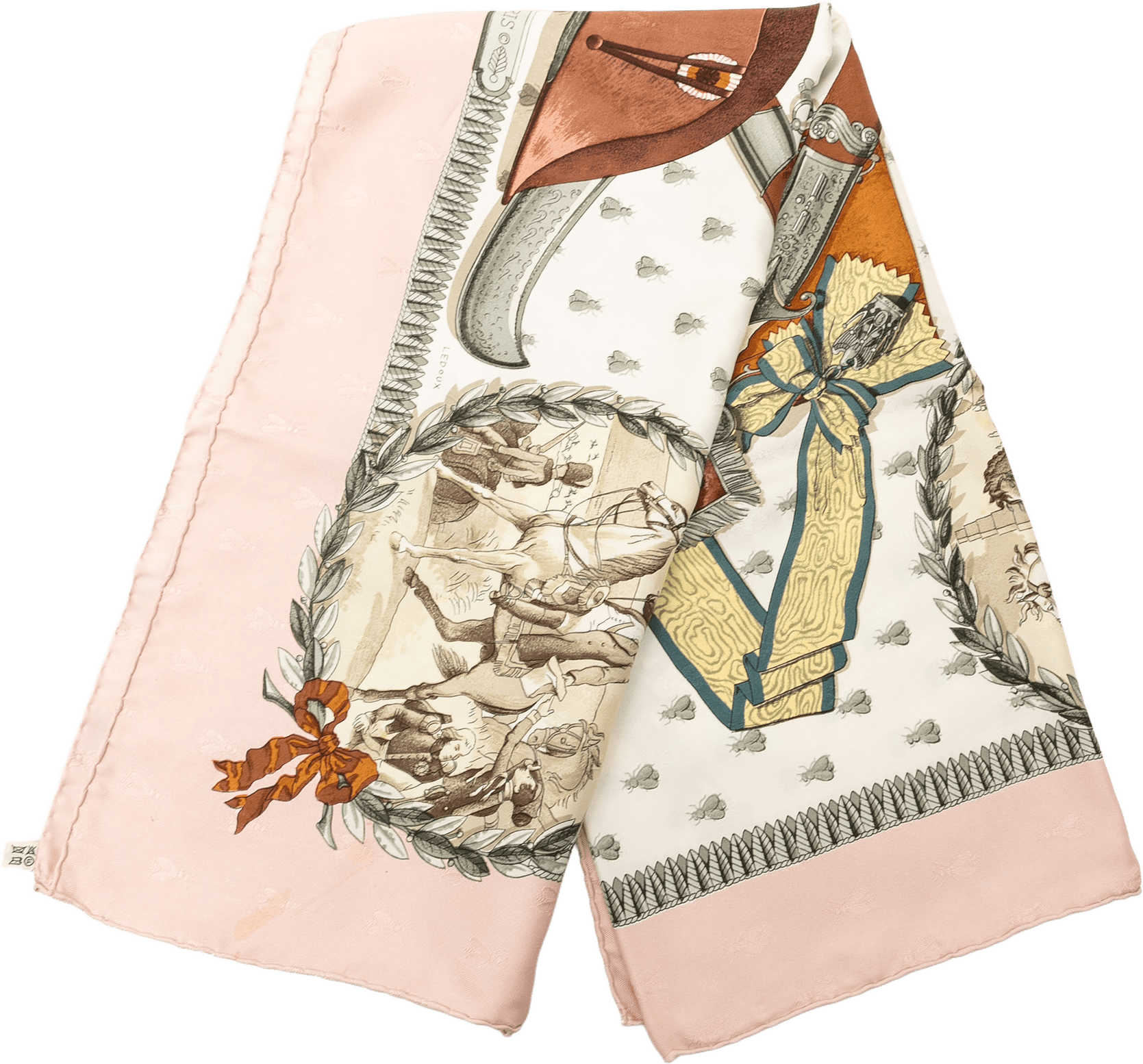 Hermès Napoleon Silk Scarf, från Luxclusif, i färgen light pink.