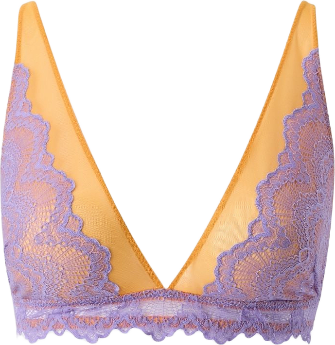 Lace Mesh Plunge Bralette, från Understatement, i färgen electric lilac apricot.