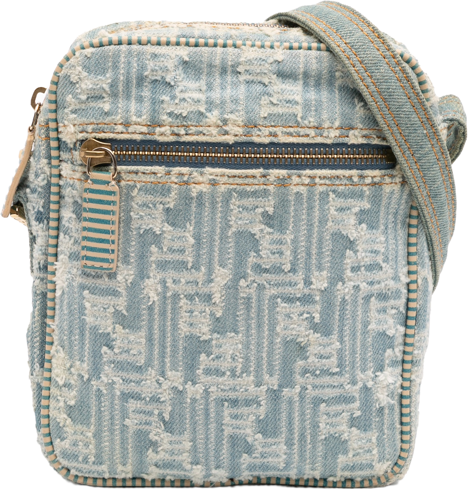 Fendi Zucca Denim Crossbody, från Luxclusif, i färgen denim.