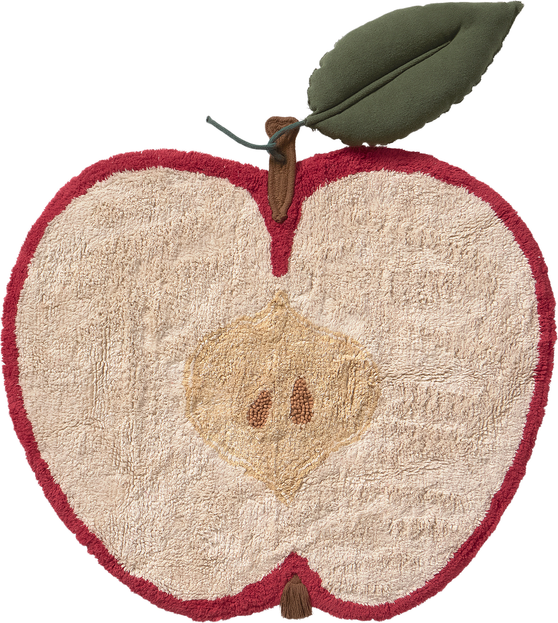 Tvättbar Matta Äpple, från LORENA CANALS, i färgen röd, natur, ljus honung, ankgrön, matcha, kastanj.