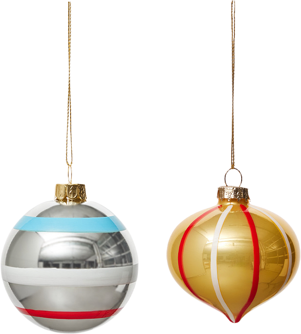 Vintage Christmas Glass Ball  - Pack Of 2, från OYOY Living, i färgen no.2.