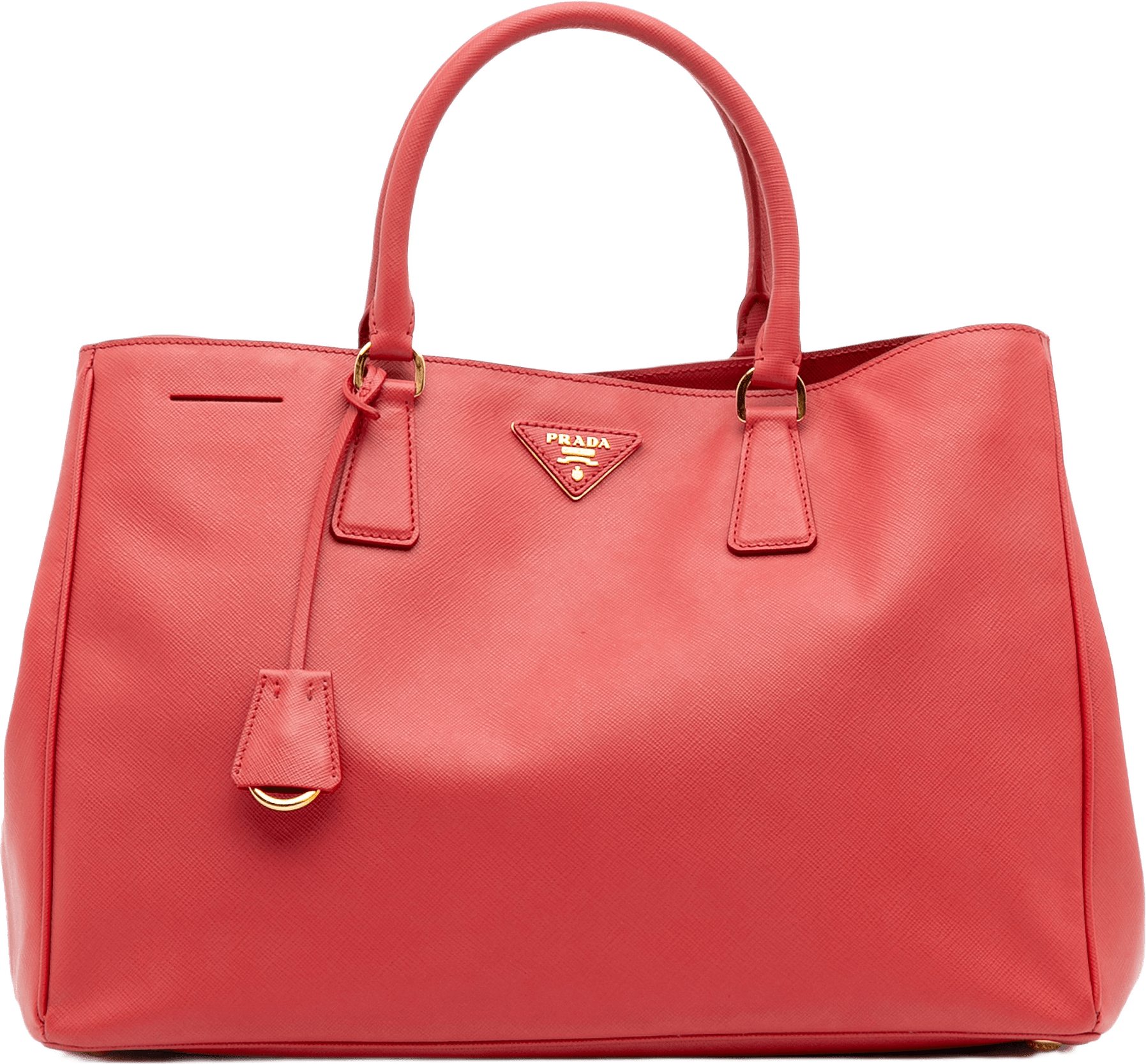 Prada Large Saffiano Lux Galleria Tote, från Luxclusif, i färgen strawberry.