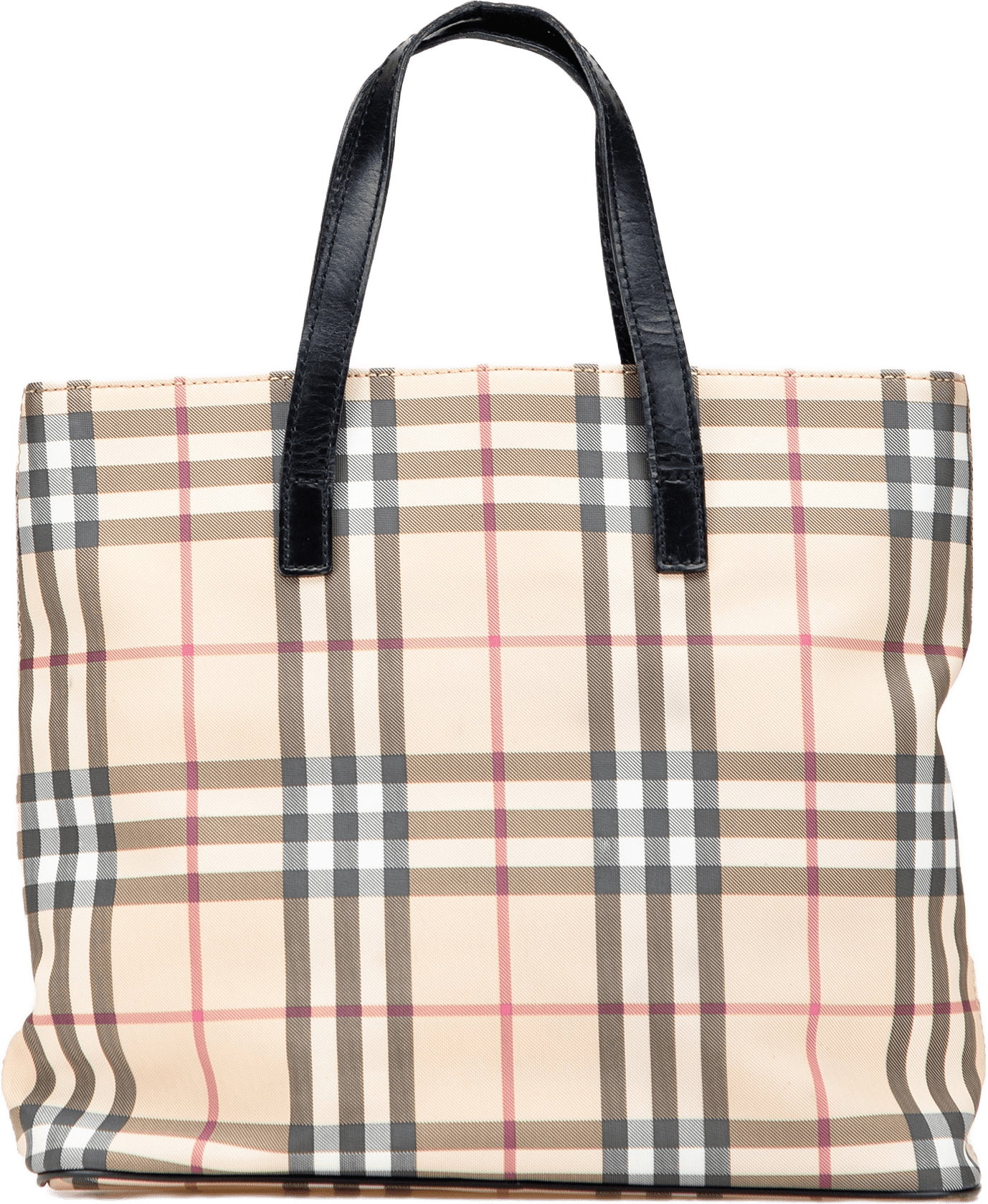 Burberry House Check Coated Canvas Tote, från Luxclusif, i färgen beige.