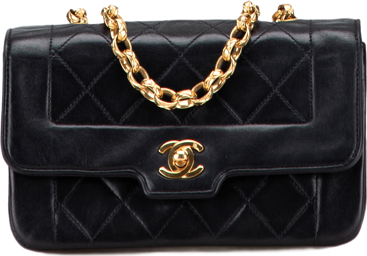 Chanel Mini Quilted Lambskin Single Flap, från Luxclusif, i färgen svart.