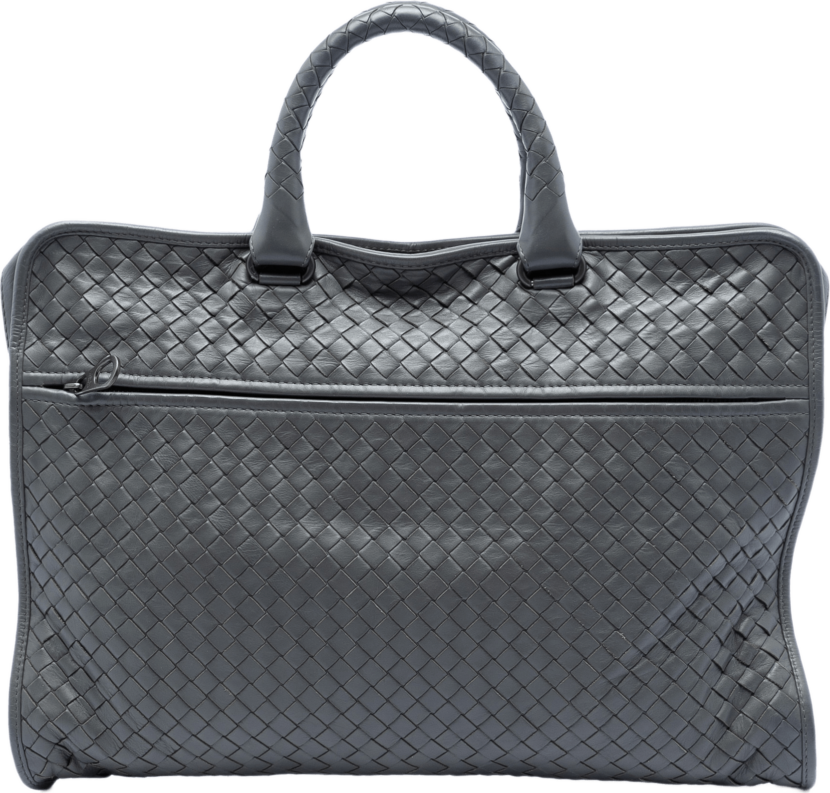 Bottega Veneta Nappa Intrecciato Business Bag, från Luxclusif, i färgen dark gray.