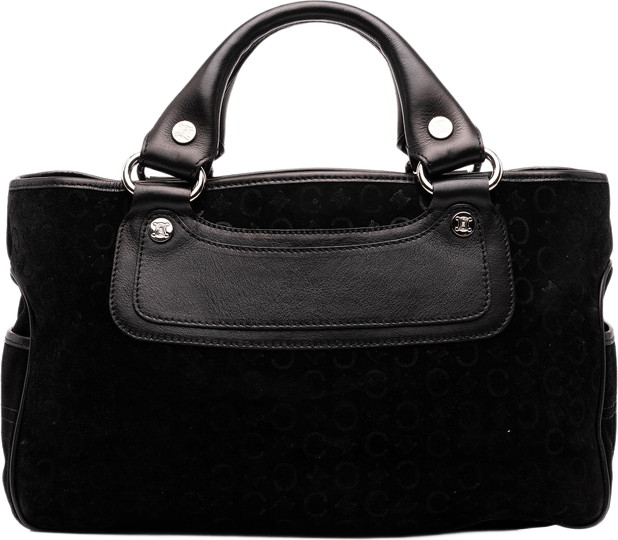 Celine C Macadam Suede Boogie Handbag, från Luxclusif, i färgen svart.