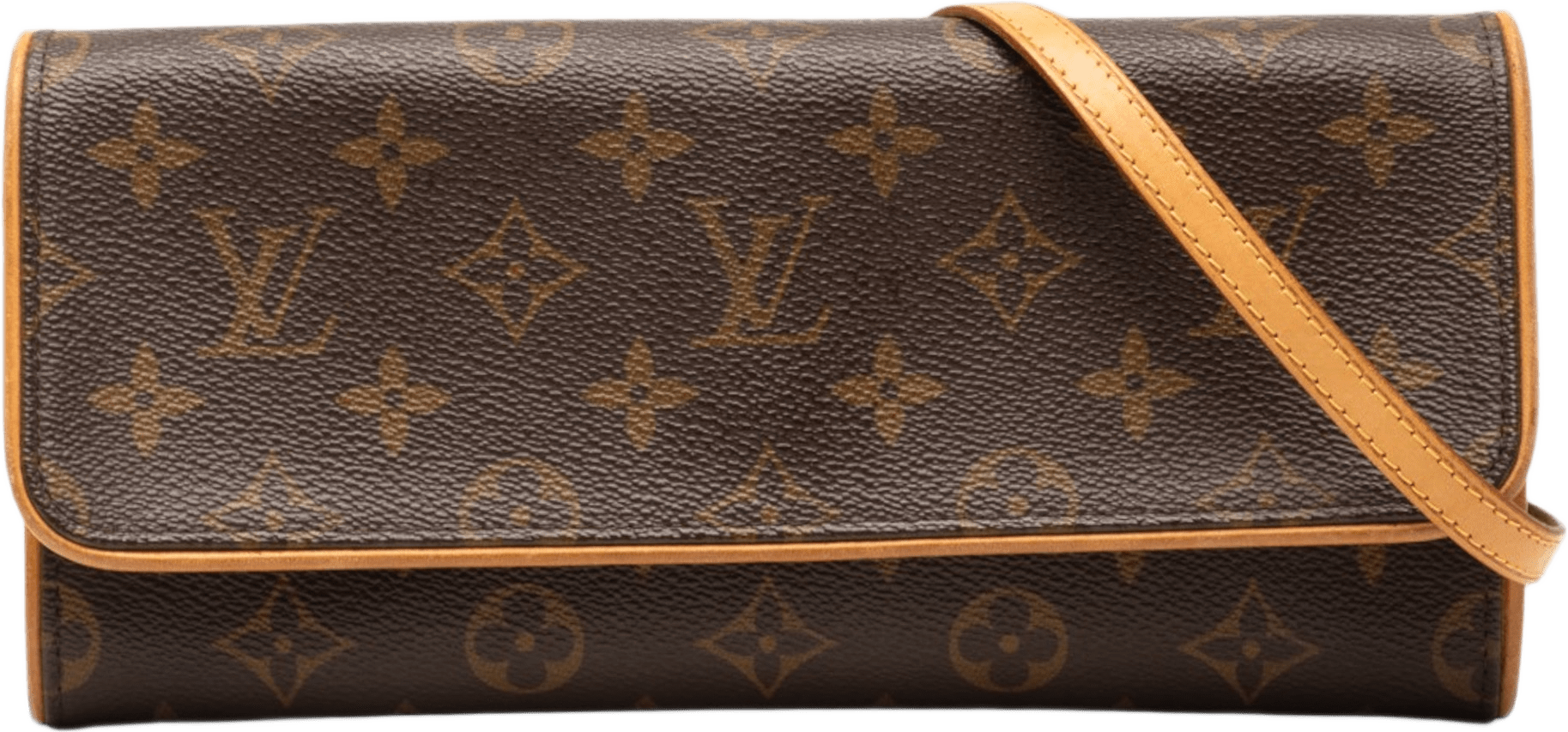 Louis Vuitton Monogram Pochette Twin Gm, från Luxclusif, i färgen brown.