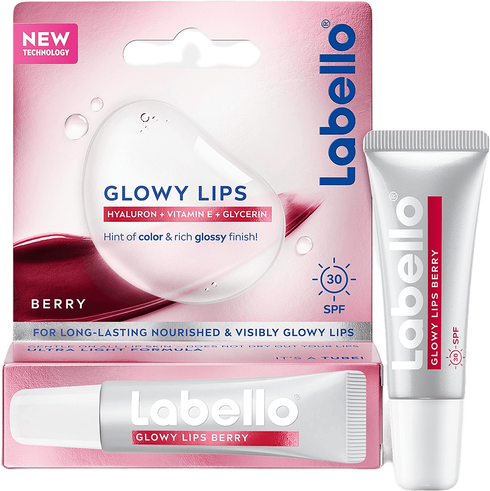 Läppbalsam Glowy Lips Berry Tinted SPF30 10 ml Labello, från Labello, i färgen Berry.