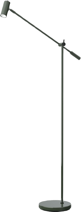 Golvlampa Cato Dimbar, från Belid, i färgen blank skogsgrön/mattsvart.