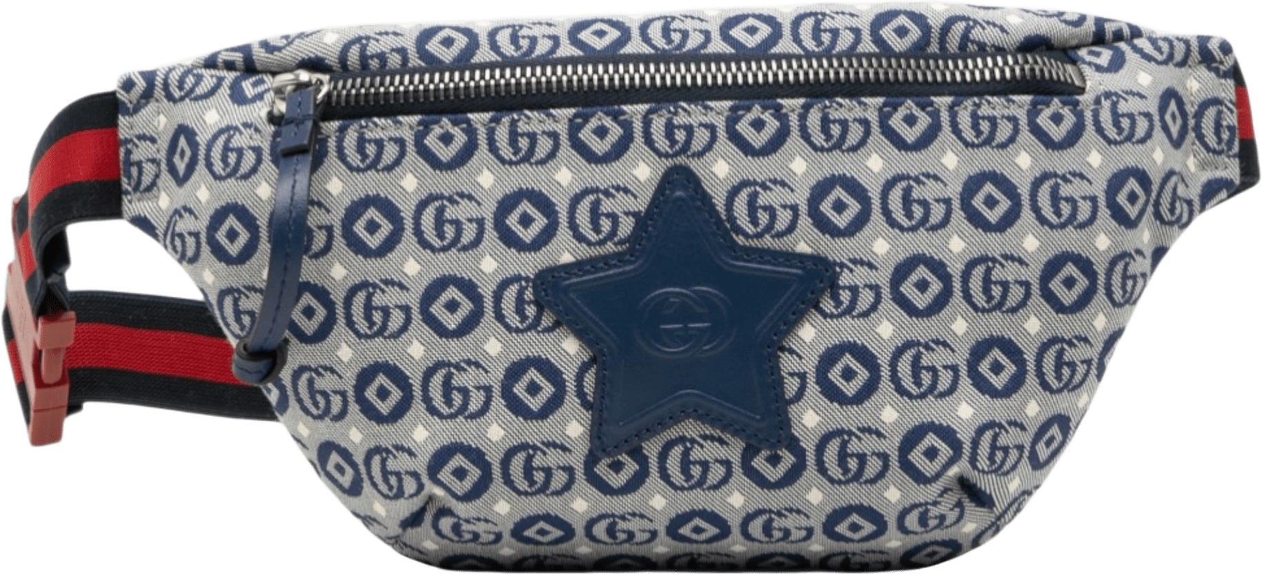 Gucci Kids Gg Canvas Stars Web Belt Bag, från Luxclusif, i färgen blue.