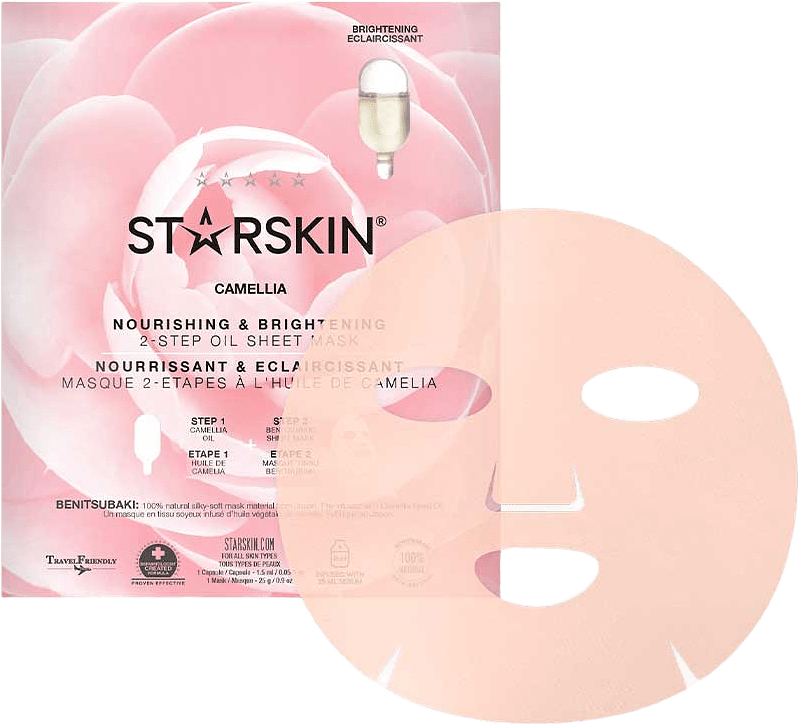 CAMELLIA NOURISHING & BRIGHTENING 2-step oil sheet mask, från Starskin.