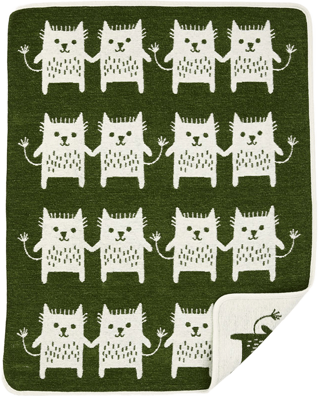 Filt Chenille, 70x90 cm, från Klippan, i färgen Green.