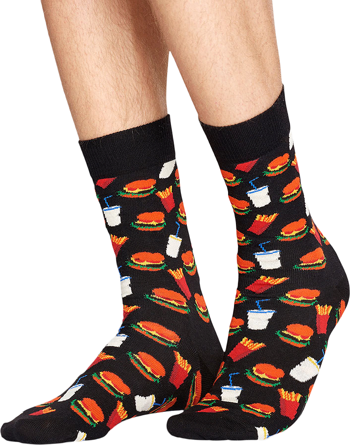Hamburger Sock, från Happy Socks, i färgen Black.