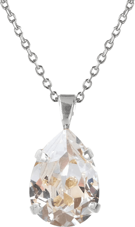 Mini Drop Necklace Crystal, från Caroline Svedbom, i färgen Silver.