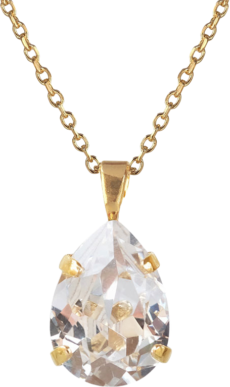 Mini Drop Necklace Crystal, från Caroline Svedbom, i färgen Gold.