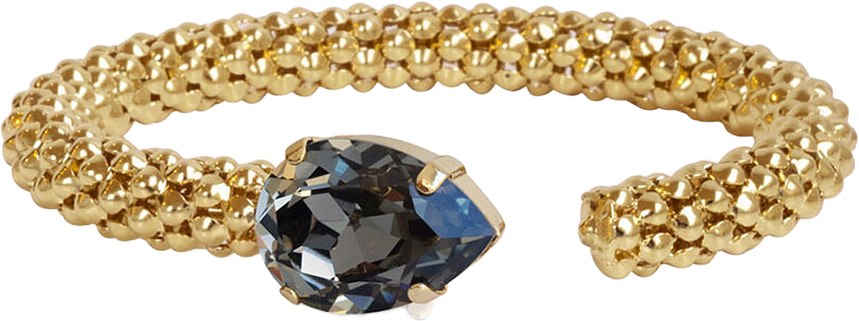 Classic Rope Bracelet Black Diamond., från Caroline Svedbom, i färgen Gold.