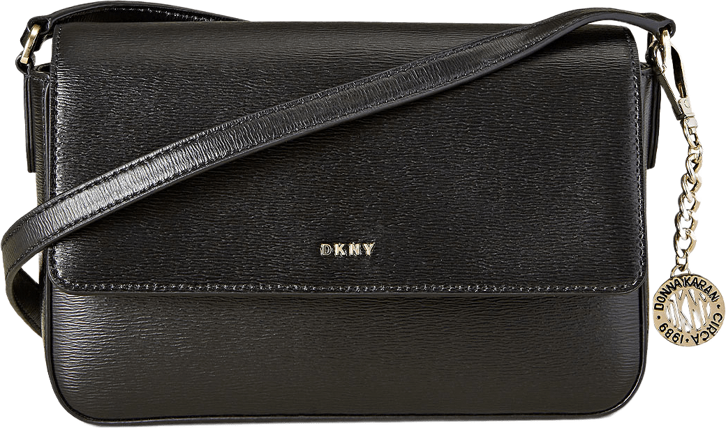 Handbag Bryant MD Flap Xbody, från DKNY, i färgen 082 Black/Gold.