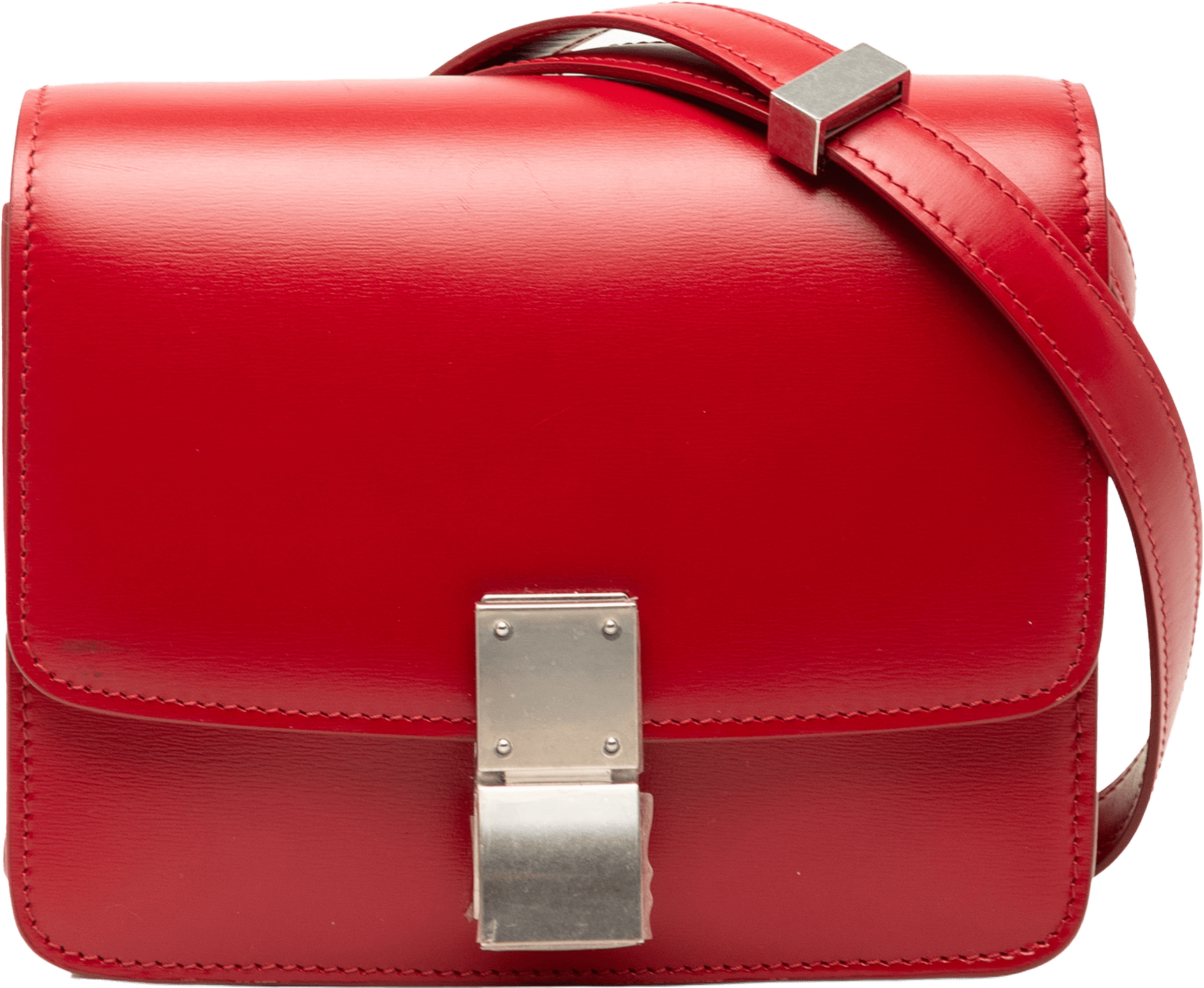Celine Small Calfskin Classic Box, från Luxclusif, i färgen red.