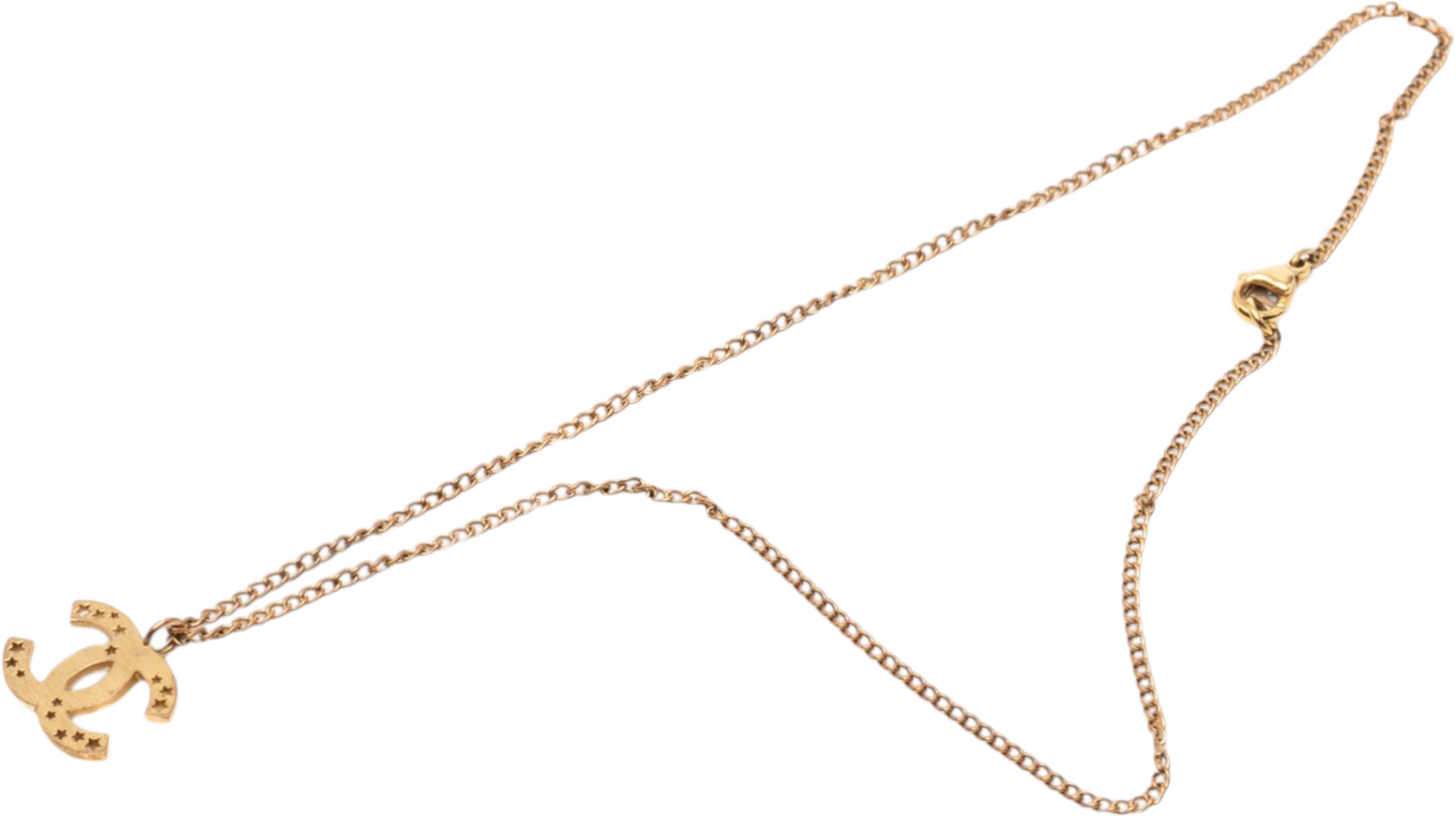 Chanel Gold Plated Cc Star Pendant Necklace, från Luxclusif, i färgen gold.