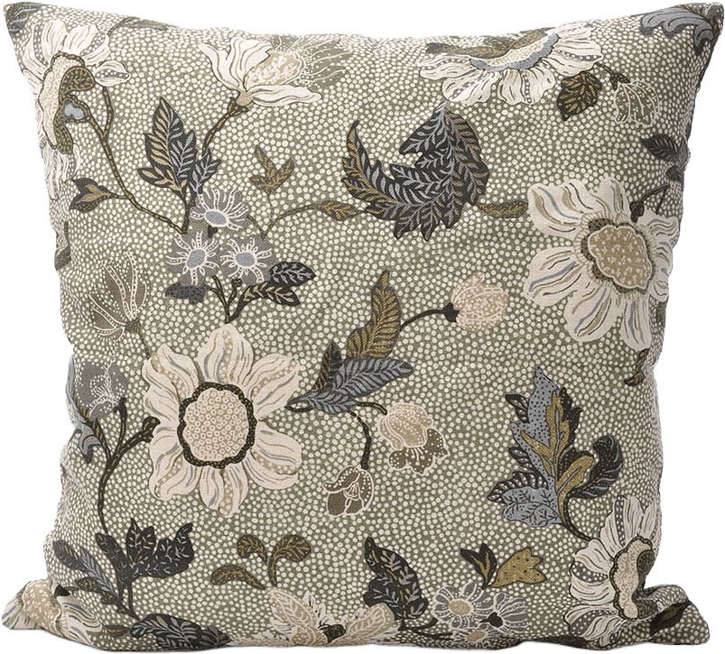 Kuddfodral Flower Linen 50x50 cm, från Ceannis, i färgen Soft Green.