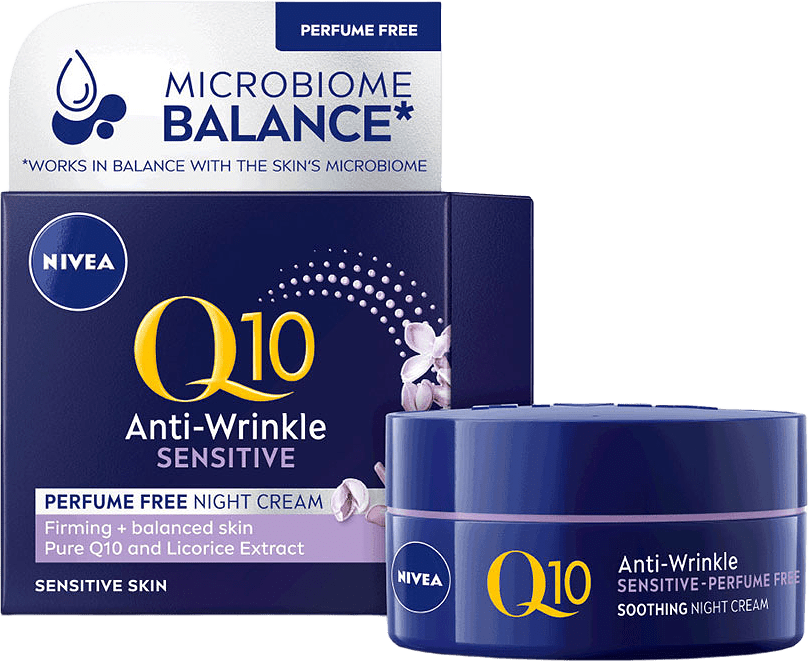 Nattkräm Q10 Sensitive Perfume Free Night Cream, från NIVEA.