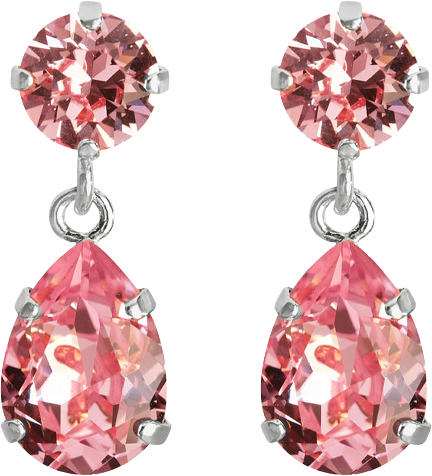 Mini Drop Earrings Light Rose, från Caroline Svedbom, i färgen Light Rose/Rhodium.