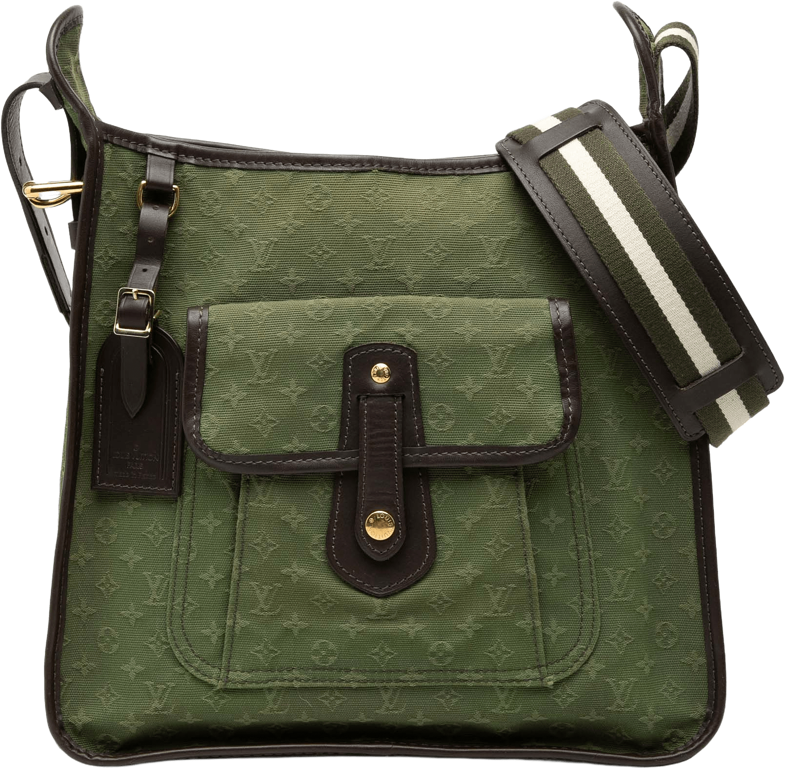 Louis Vuitton Monogram Mini Lin Besace Mary Kate, från Luxclusif, i färgen green.