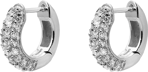 Timeless Tiny Hoops, från Charlotte Bonde STHLM, i färgen Rock Crystal/Silver.