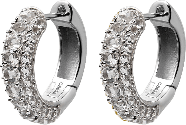 Timeless Chunky Hoops, från Charlotte Bonde STHLM, i färgen Rock Crystal/Silver.