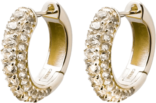 Timeless Chunky Hoops, från Charlotte Bonde STHLM, i färgen Rock Crystal/Gold Pl Silver.