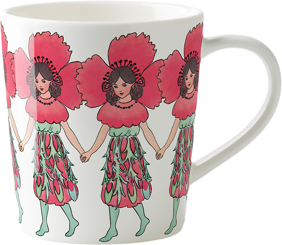Elsa Beskow Mugg 40 cl with handle Poppy, från Design House Stockholm.
