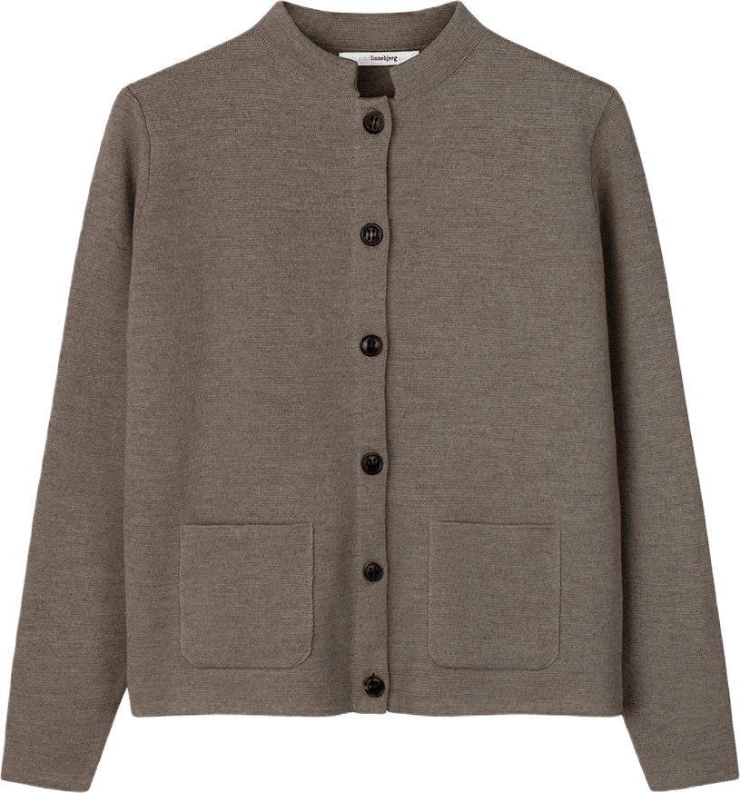 Cardigan Dell, från Sibin Linnebjerg, i färgen Dark Sand.