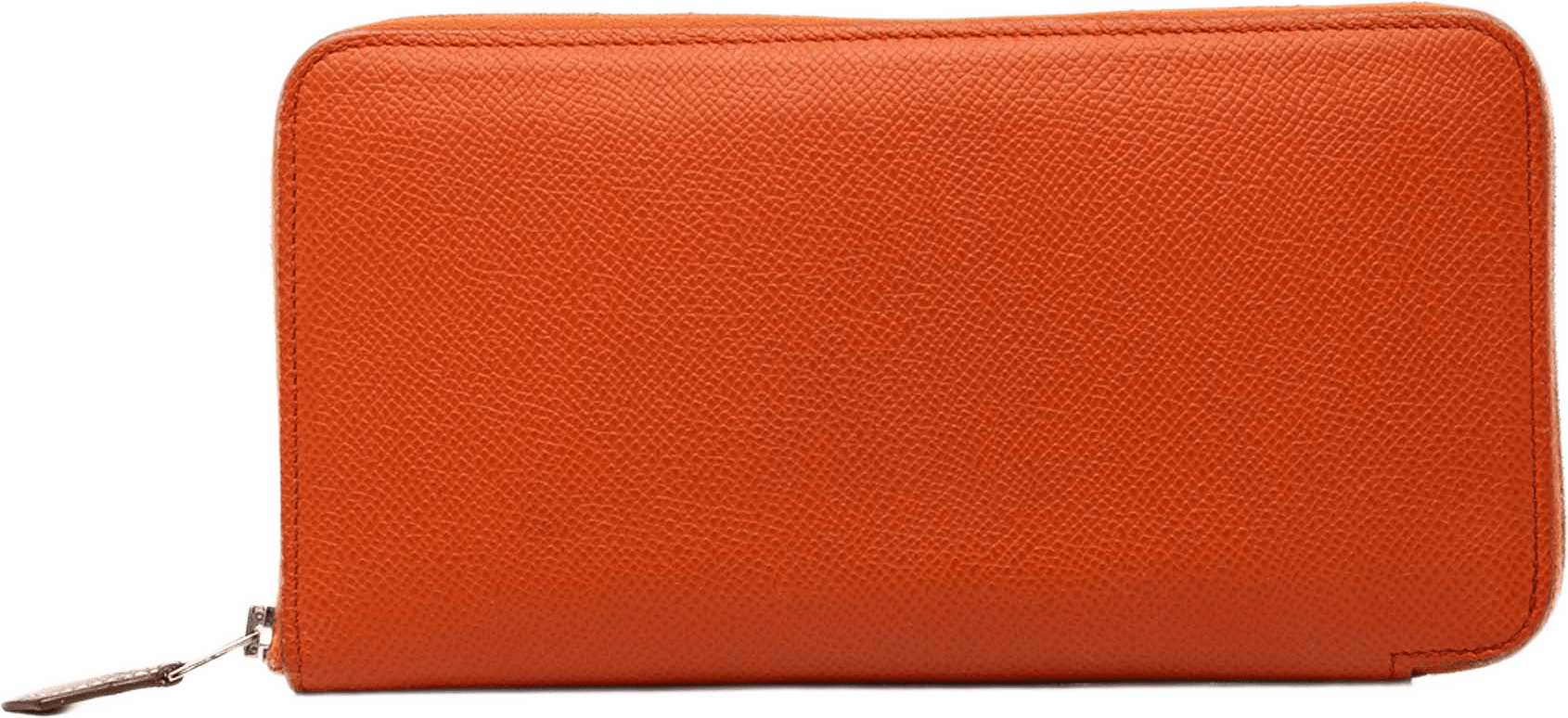 Hermès Epsom Silk In Classique Long Wallet, från Luxclusif, i färgen dark orange.
