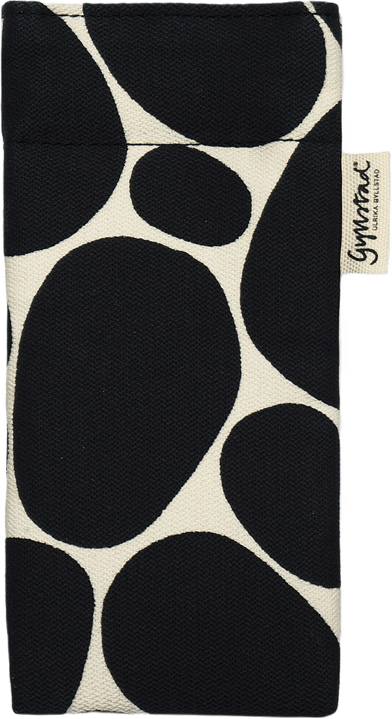 Glasögonfodral Stenar, från Gyllstad, i färgen svart på vit.