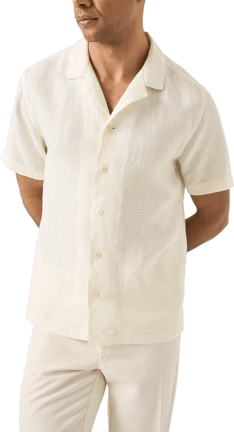 Kortärmad Linne Twill-skjorta