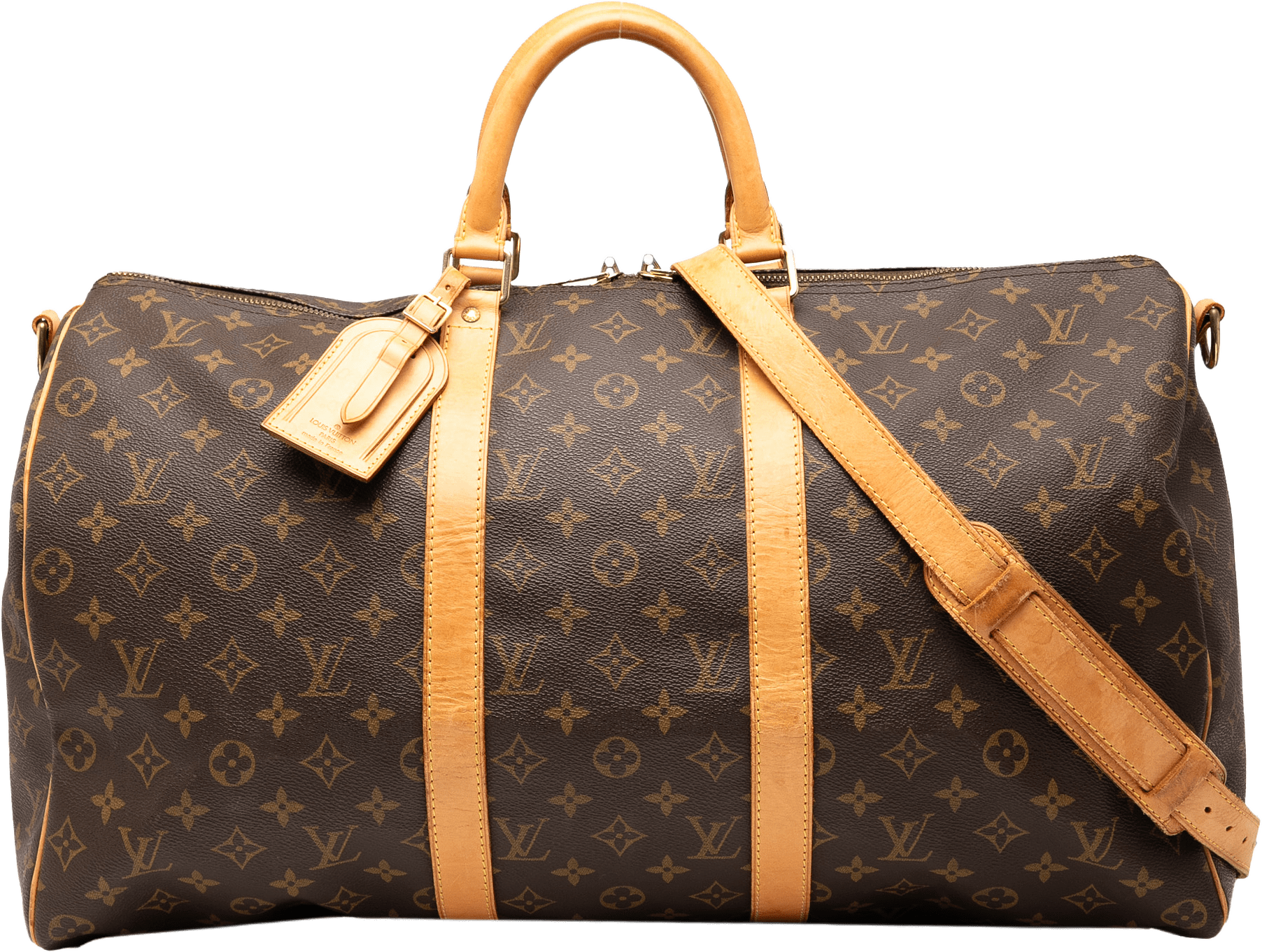 Louis Vuitton Monogram Keepall Bandouliere 50, från Luxclusif, i färgen brown.