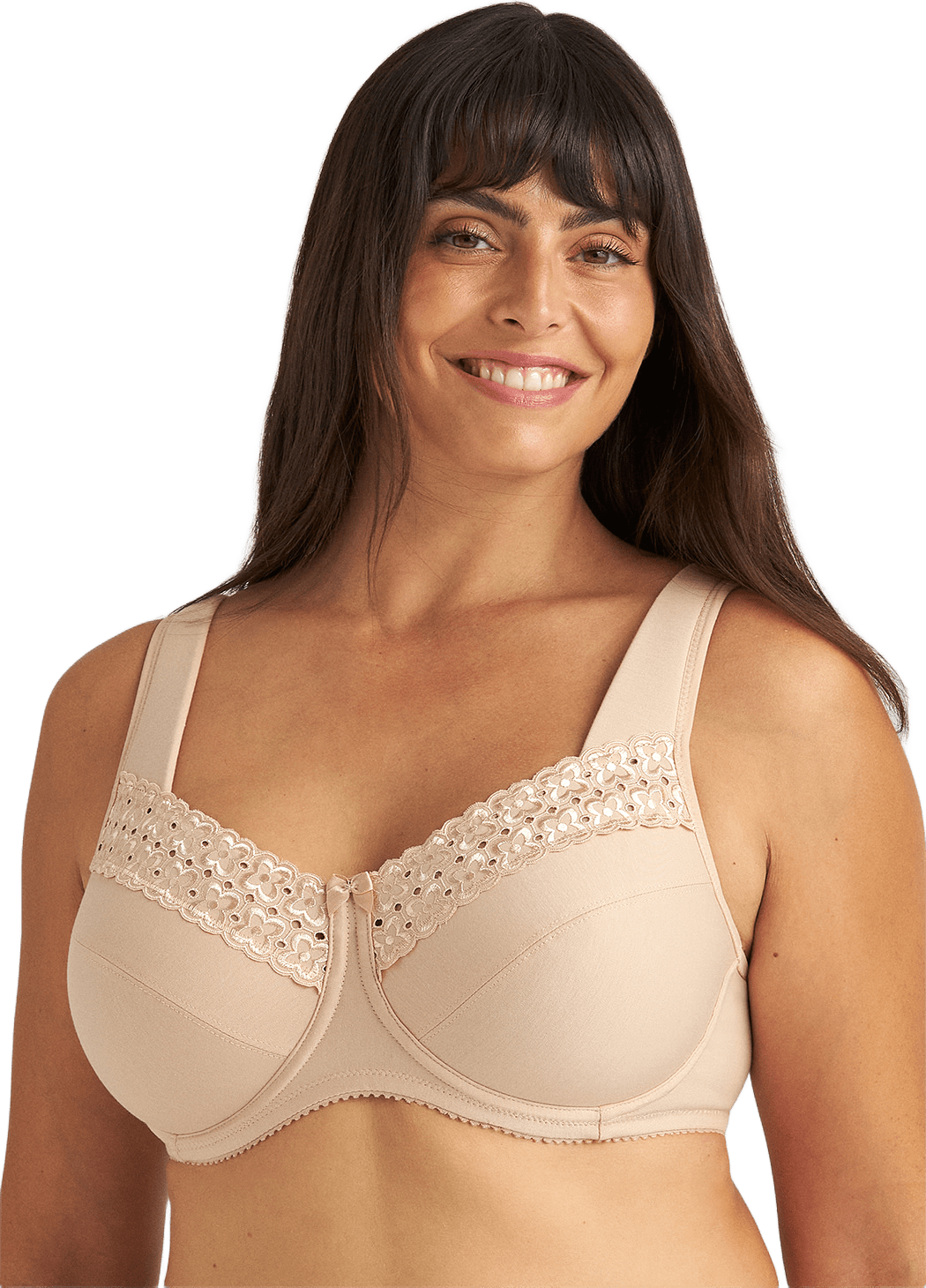 Broderie Anglaise Bh, från Miss Mary of Sweden, i färgen beige.