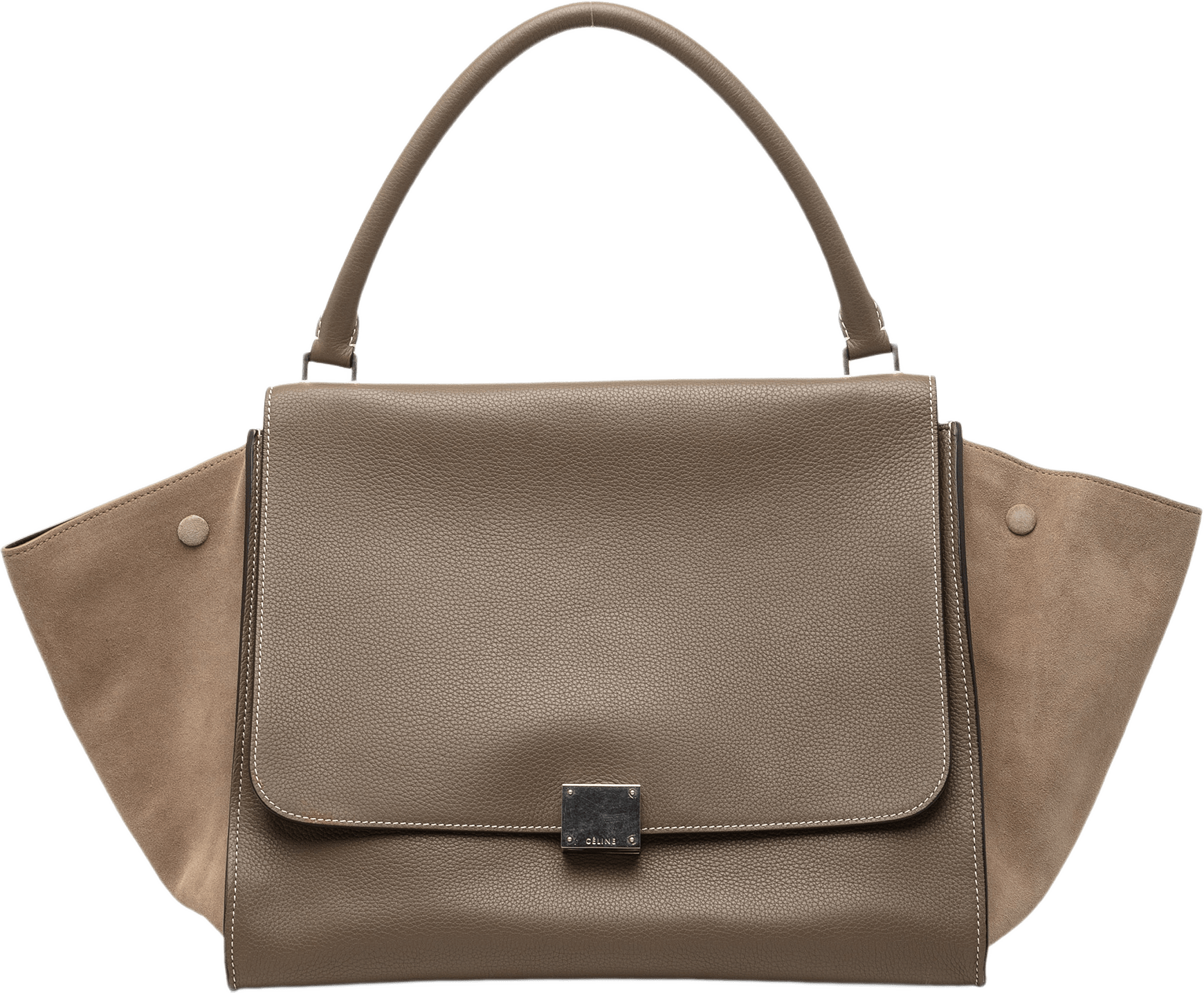 Celine Medium Leather Trapeze Satchel, från Luxclusif, i färgen brun.
